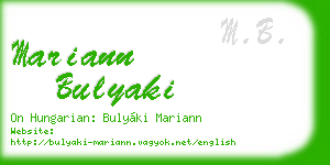 mariann bulyaki business card
